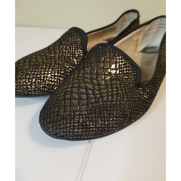 Sam & Libby Shoes Flats Womens Size 8.5 Black Gold Shimmer Slip On - Picture 6 of 13